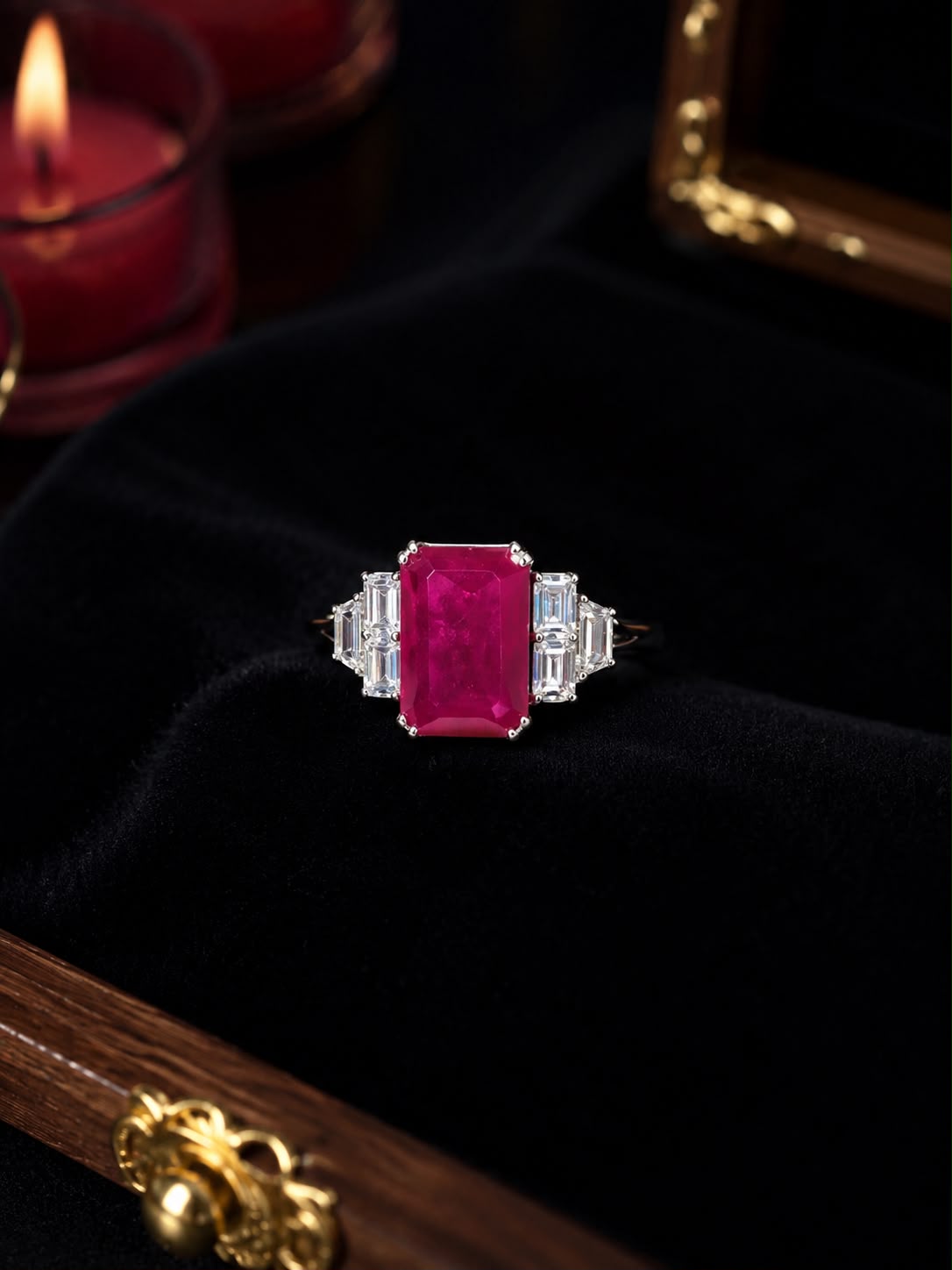 Royal Ruby Emerald-Cut Statement Ring