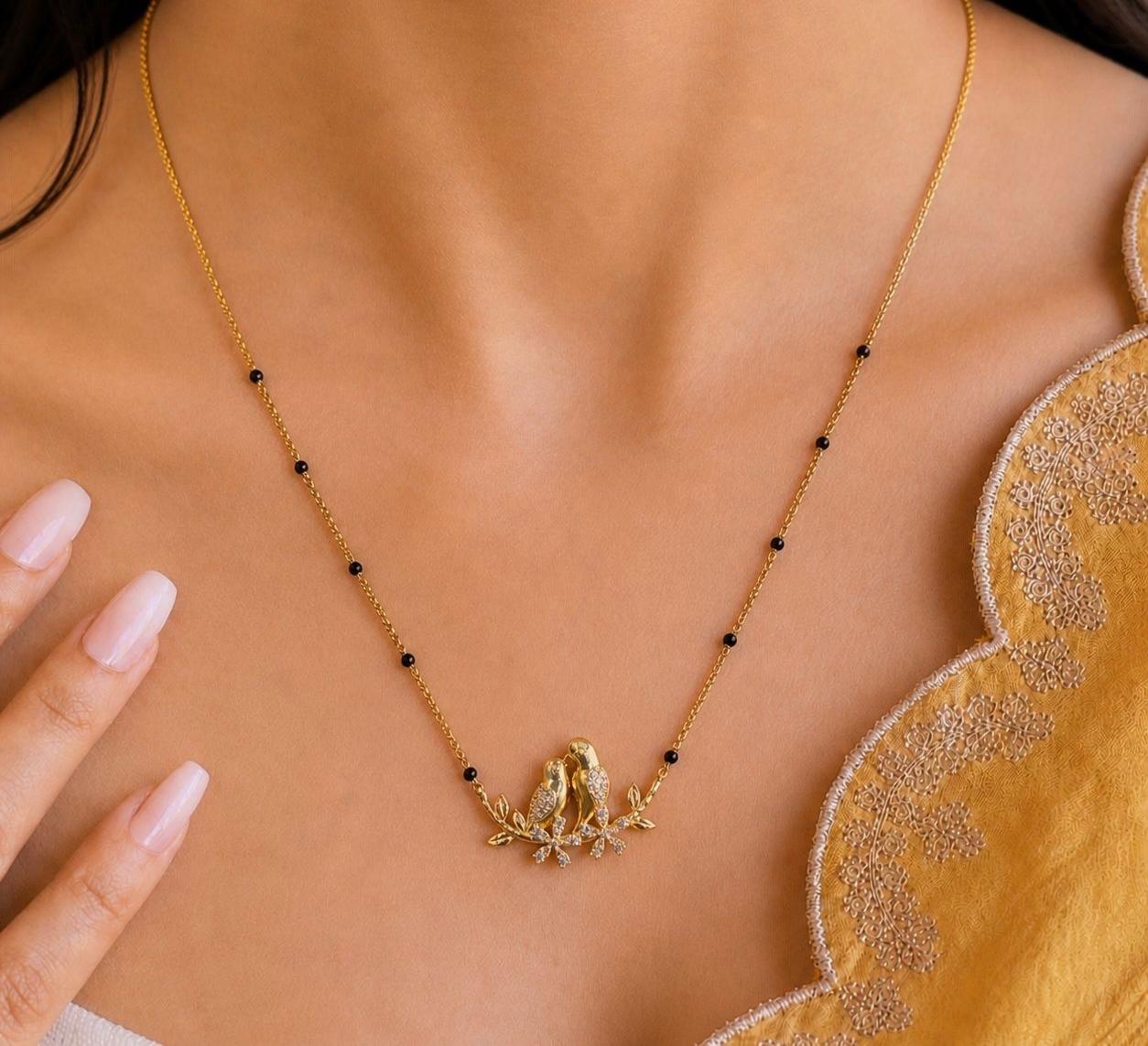 Love Birds CZ Mangalsutra Necklace