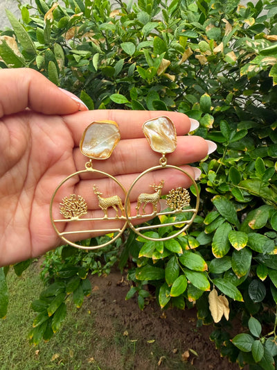 Nature-Inspired Deer Hoop Earrings