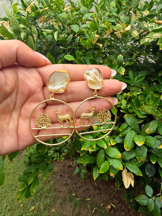 Nature-Inspired Deer Hoop Earrings
