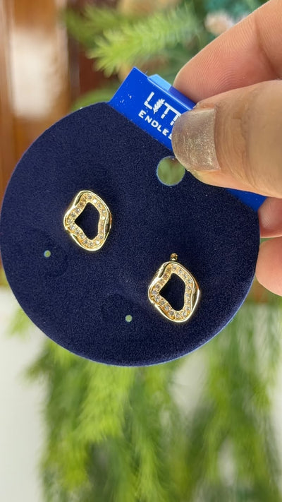 Crystal Halo Organic Stud Earrings