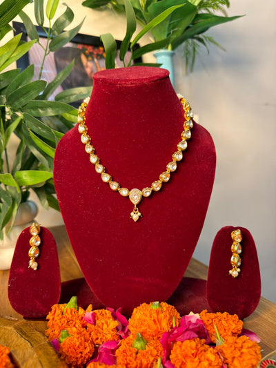 Kundan Pearl Drop Heritage Necklace Set