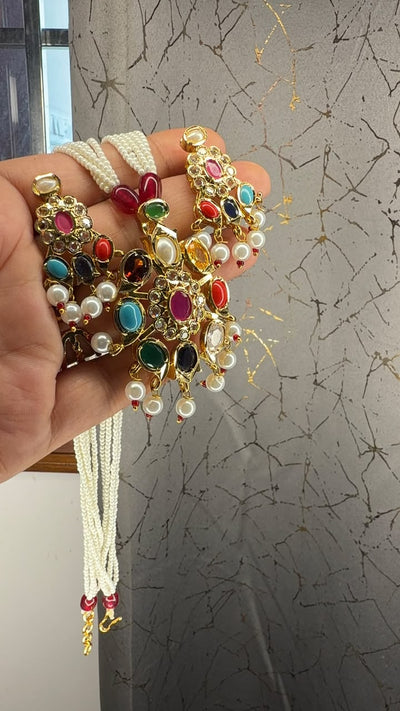 Navratna Pearl Royal Choker Necklace